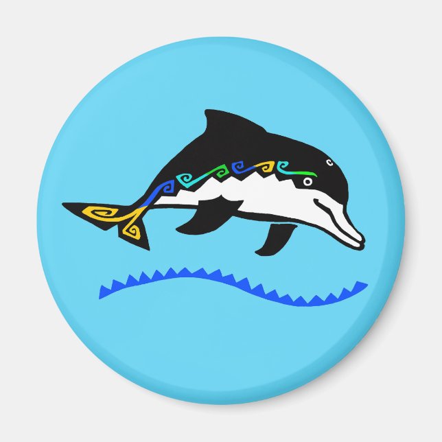 Wildlife - Cute DOLPHIN  - Nature - Ocean blue  Magnet (Front)