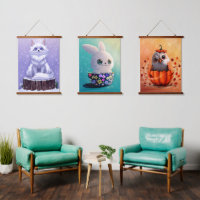 wildlife cute Forest animals : Fox, Owl, & Rabbit