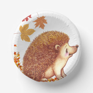 Wildlife - Cute hedgehog paper plate Thanksgiving