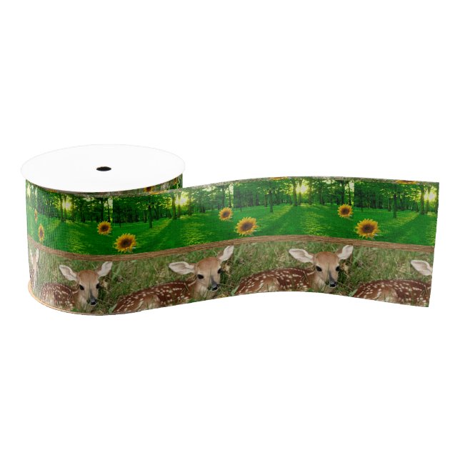 wildlife deer ribbon grosgrain ribbon (Spool)