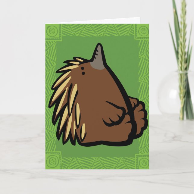 Wildlife Echidna Puzzle Greeting Card (Front)