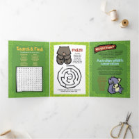 Wildlife Echidna Puzzle Greeting Card Trifold 