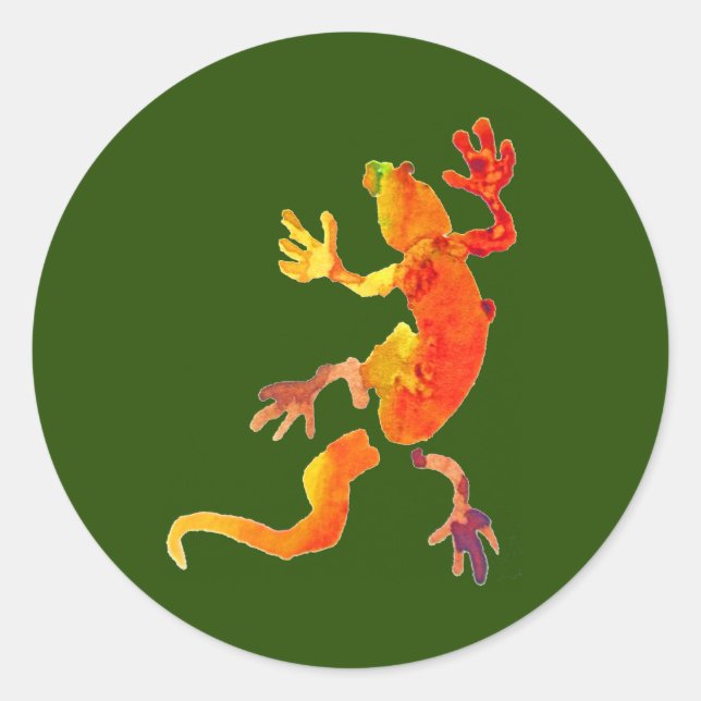Wildlife eco gecko lizard reptile classic round sticker (Front)