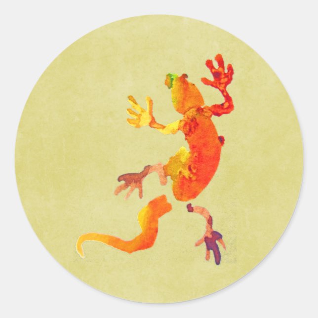Wildlife eco gecko lizard reptile classic round sticker (Front)