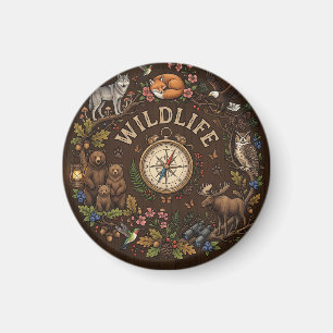 "Wildlife" Forest Adventure Illustration Magnet