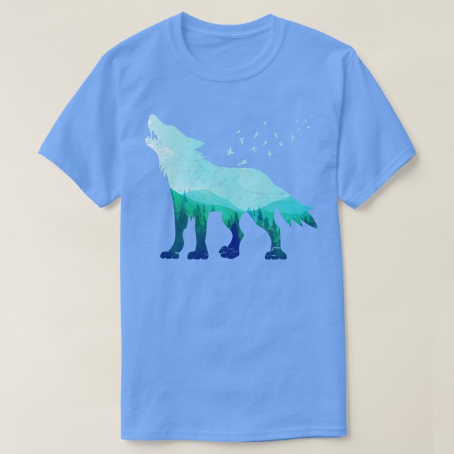 Wildlife Forest Predator Howling Wolf T-Shirt (Design Front)
