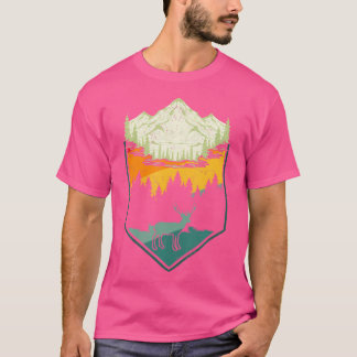 Wildlife Forest Trees Animal Deer Mountains Hiking T-Shirt