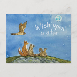 Wildlife Friends Stargazing Postcard