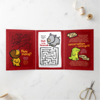 Wildlife Giraffe Puzzle Greeting Card Trifold 