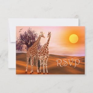 Wildlife Giraffe Zoo Theme RSVP Card