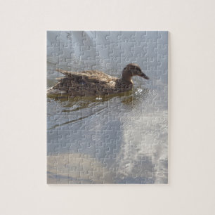 Wildlife Goose swimming in Lake, Nature, Bird Jigsaw Puzzle