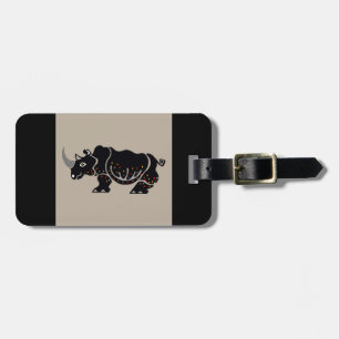 Wildlife - Graphic -RHINOCEROS - Endangered animal Luggage Tag
