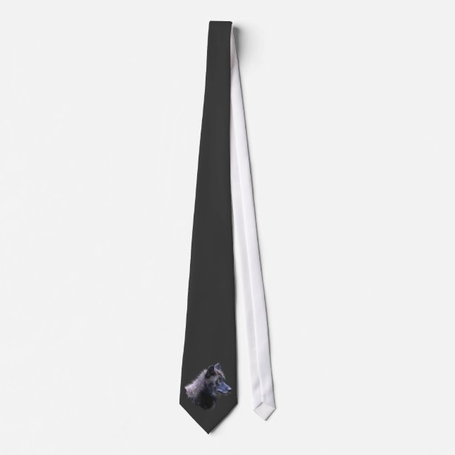 Wildlife Grey Wolf Animal-lover design Tie (Front)