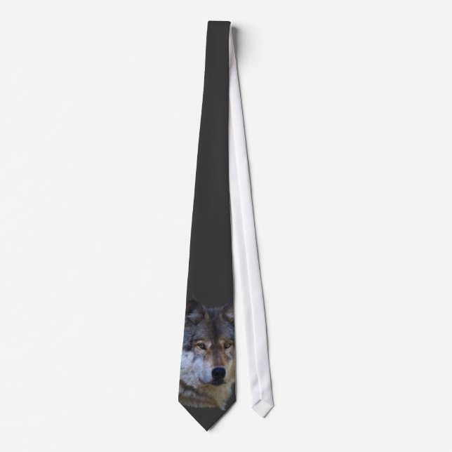 Wildlife Grey Wolf Animal-lover design Tie (Front)