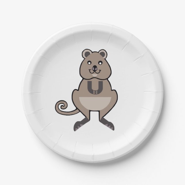 Wildlife - Happy QUOKKA - Nature - Party Paper Plate (Front)