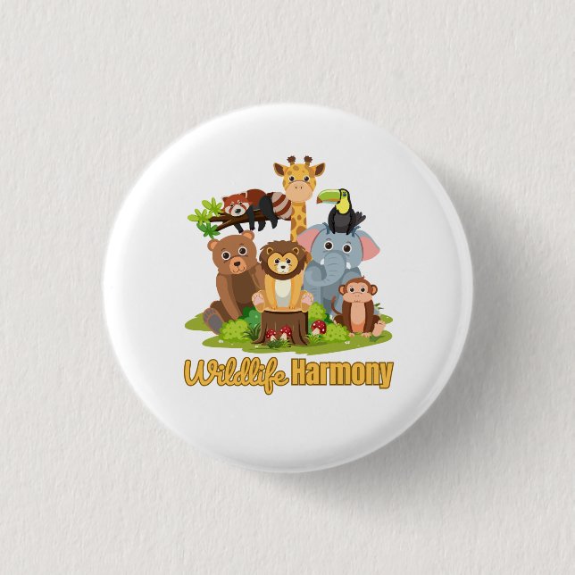 Wildlife Harmony for animal lover 3 Cm Round Badge (Front)