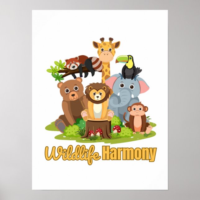Wildlife Harmony for animal lover Poster (Front)