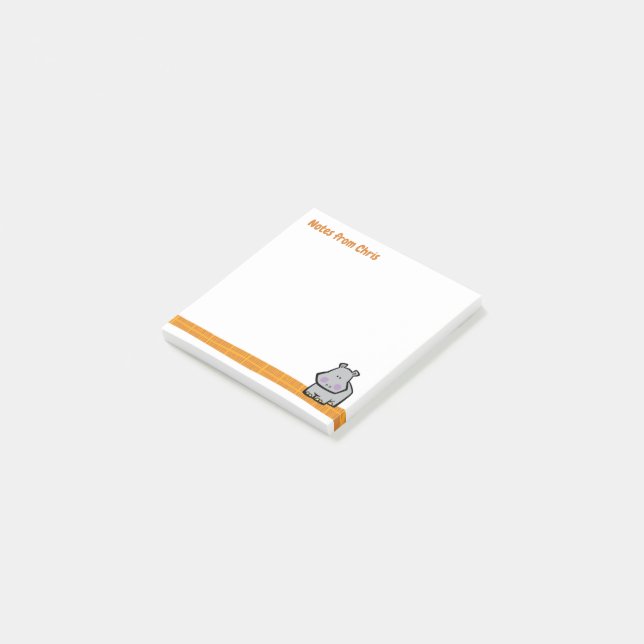 Wildlife Hippo Post-It Notes (Angled)