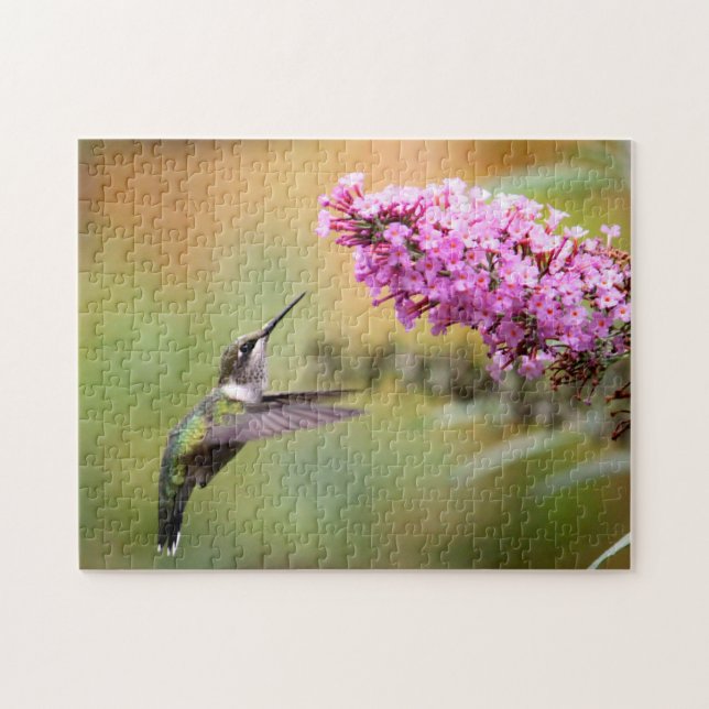 Wildlife Hummingbird Floral Photo Jigsaw Puzzle (Horizontal)