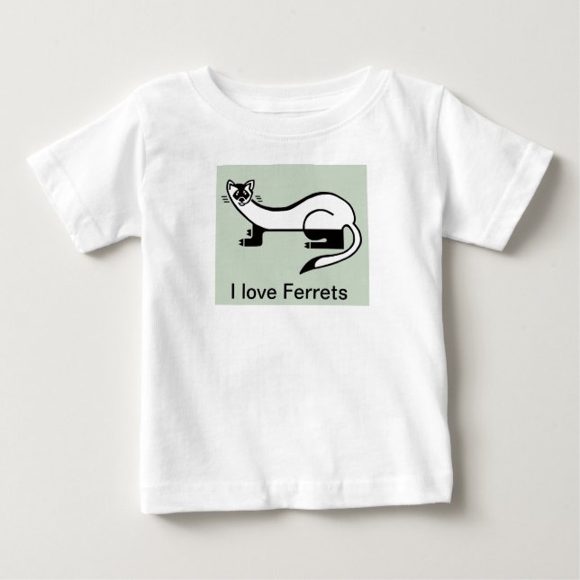 Wildlife -I love FERRETS - Endangered animal  -  Baby T-Shirt (Front)