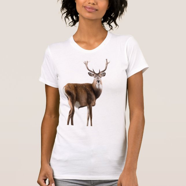 Wildlife Illustration cute Cerf retro Deer Lovers  T-Shirt (Front)