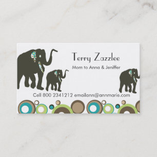 Wildlife Jungle Mummy Elephant Safari Calling Card