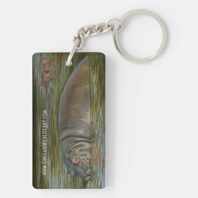 Wildlife Key Chain with Cheetah and Hippo (Back)