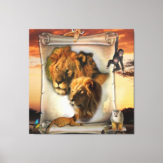 Wildlife Lions from Africa Canvas Print (Front)
