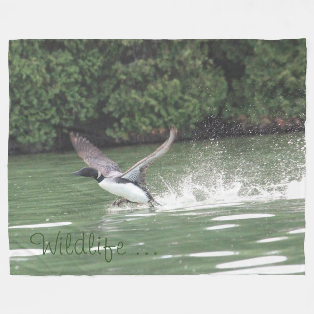 Wildlife Loon Throw Blanket (Front (Horizontal))