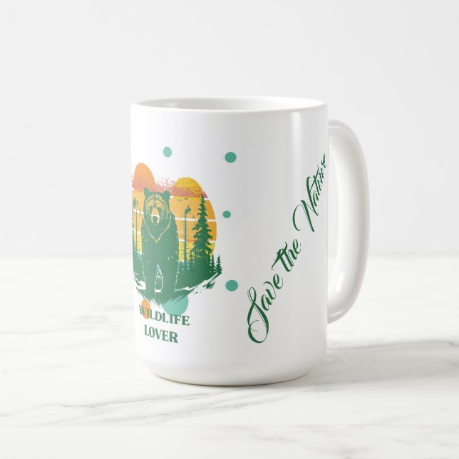 Wildlife Lover Colourful Design  Coffee Mug (Front Right)