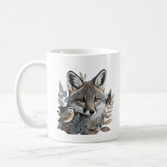 Wildlife Lovers Bird and Fox Mug (Left)
