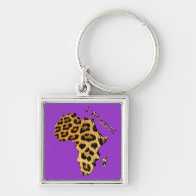 Wildlife Map of AFRICA Keychain (Front)