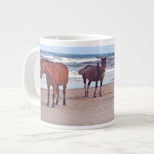 Wildlife mug, wild horses large coffee mug