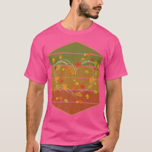 Wildlife Nature Forest Heart Retro Autumn Leaves F T-Shirt