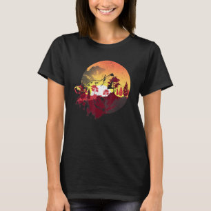 Wildlife Nature Sunset Animal Howling Wolf Trees F T-Shirt