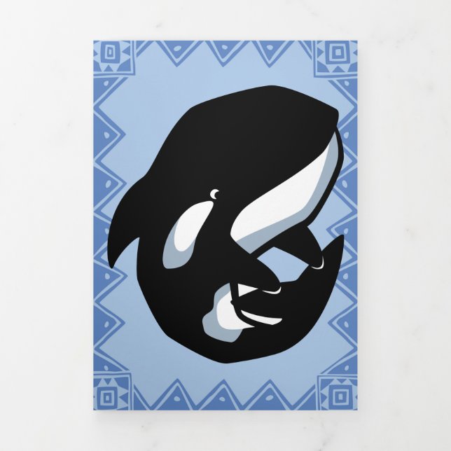 Wildlife Orca Puzzle Greeting Card Trifold (Cover)