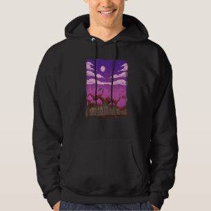 Wildlife Outdoor Forest Trees Moonlight Full Moon Hoodie
