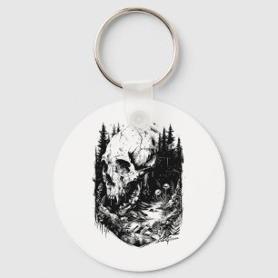 Wildlife Outdoors Nature Retro Forest Key Ring