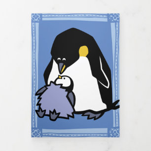 Wildlife Penguin Puzzle Greeting Card Trifold