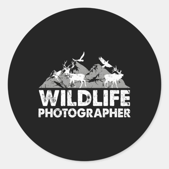 Wildlife Photographer Animal Photography Camera Classic Round Sticker (Front)