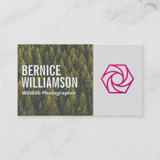 Wildlife Photographer | Photo Lens Business Card (Front)