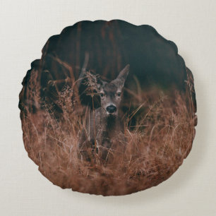 WILDLIFE PHOTOGRAPHY OF GRAY DEER SURROUNDED BY GR ROUND CUSHION