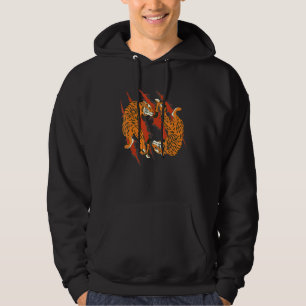 Wildlife Predator Asia Wild Cat Tiger Stripes Anim Hoodie