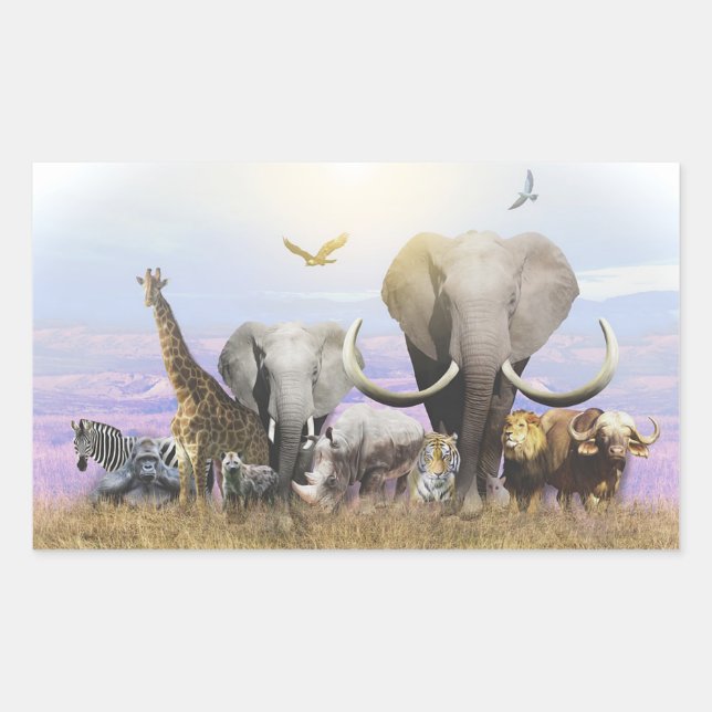 Wildlife Rectangular Sticker (Front)