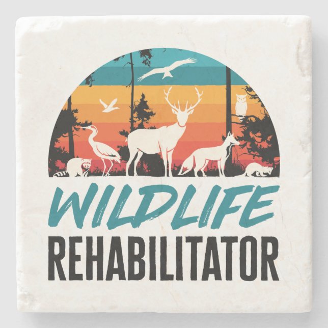 Wildlife Rehabilitator Rescue Stone Coaster (Front)