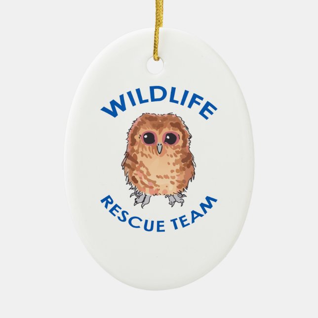 WILDLIFE RESCUE TEAM CERAMIC TREE DECORATION (Front)