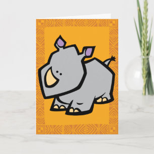 Wildlife Rhino Puzzle Greeting Card
