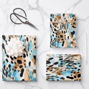Wildlife Safari Furs Prints Patterns Exotic Jungle Wrapping Paper Sheet