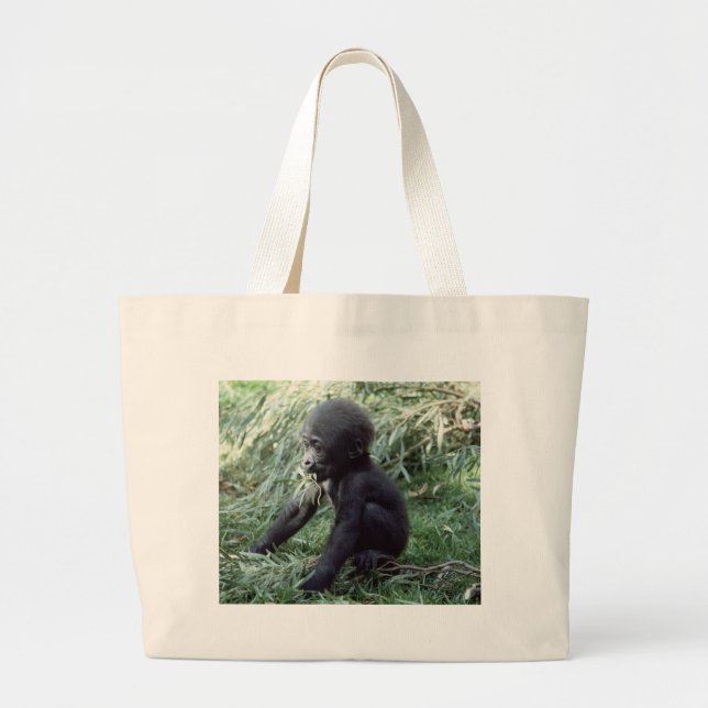 Wildlife Set - Primates 8 Large Tote Bag (Front)