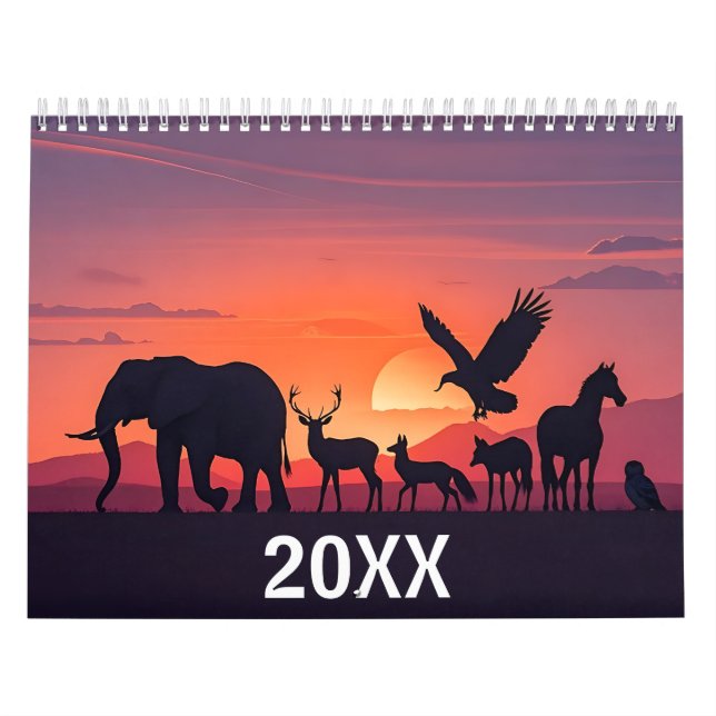 Wildlife Silhouette Wall Calendar 2026 (Cover)